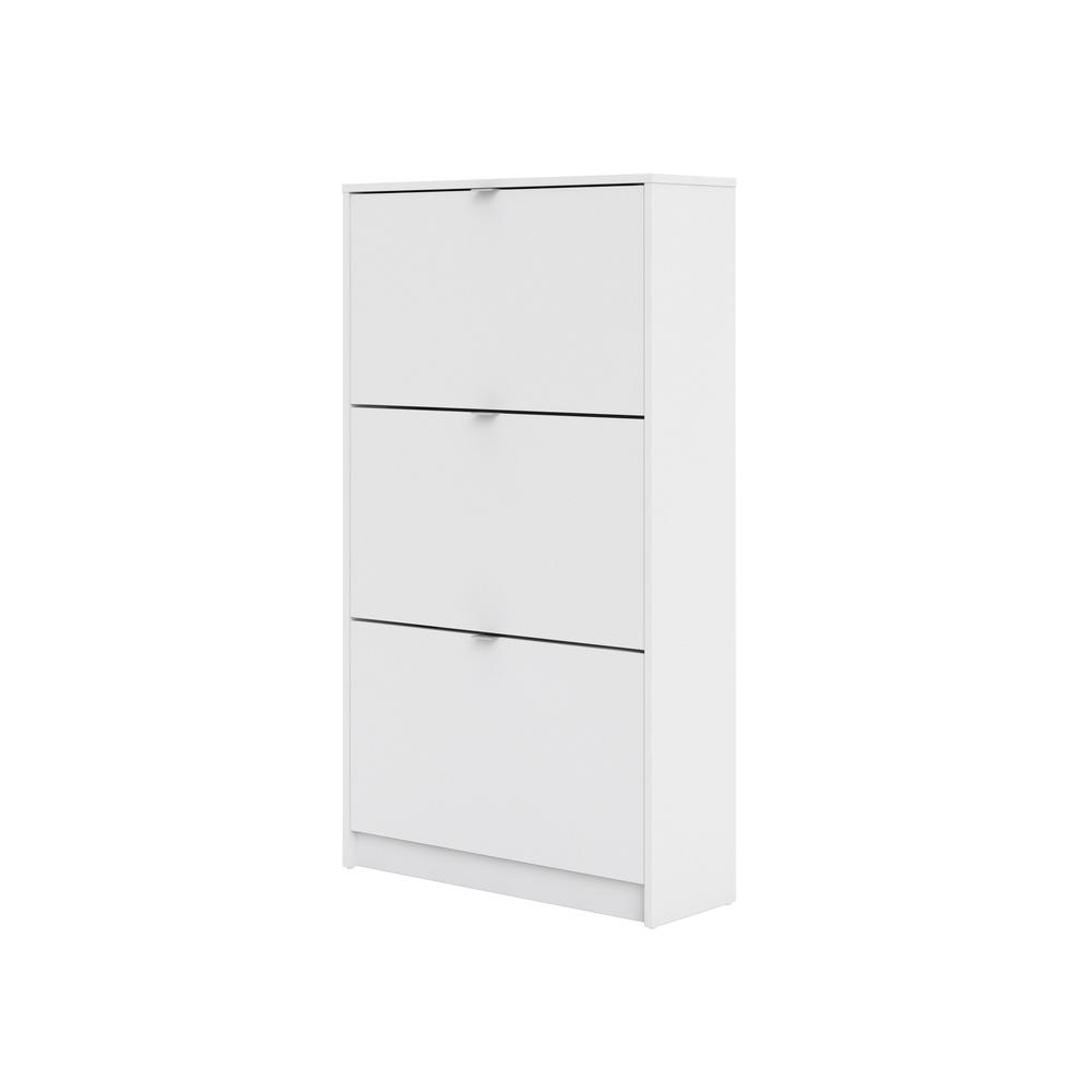 Bright 3 Drawer Shoe Cabinet, White. Picture 3