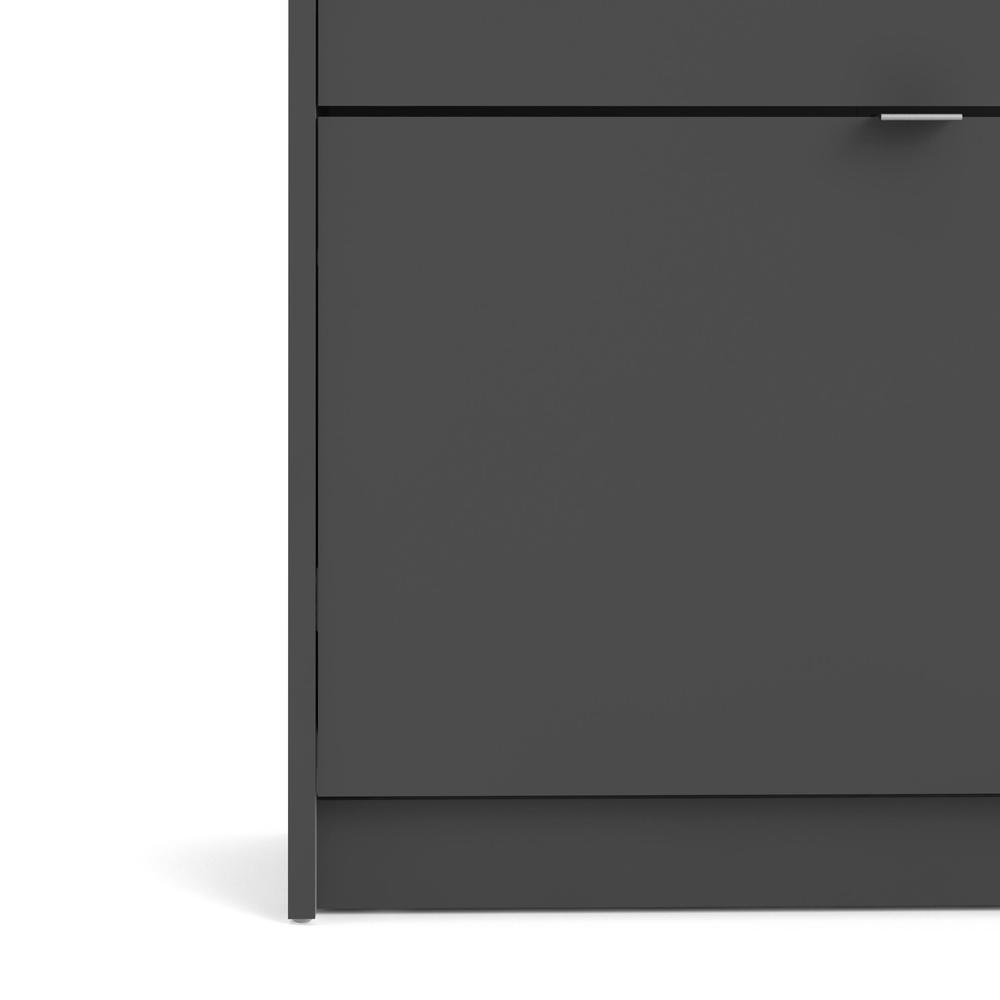 Bright 3 Drawer Shoe Cabinet, Matte Grey. Picture 6