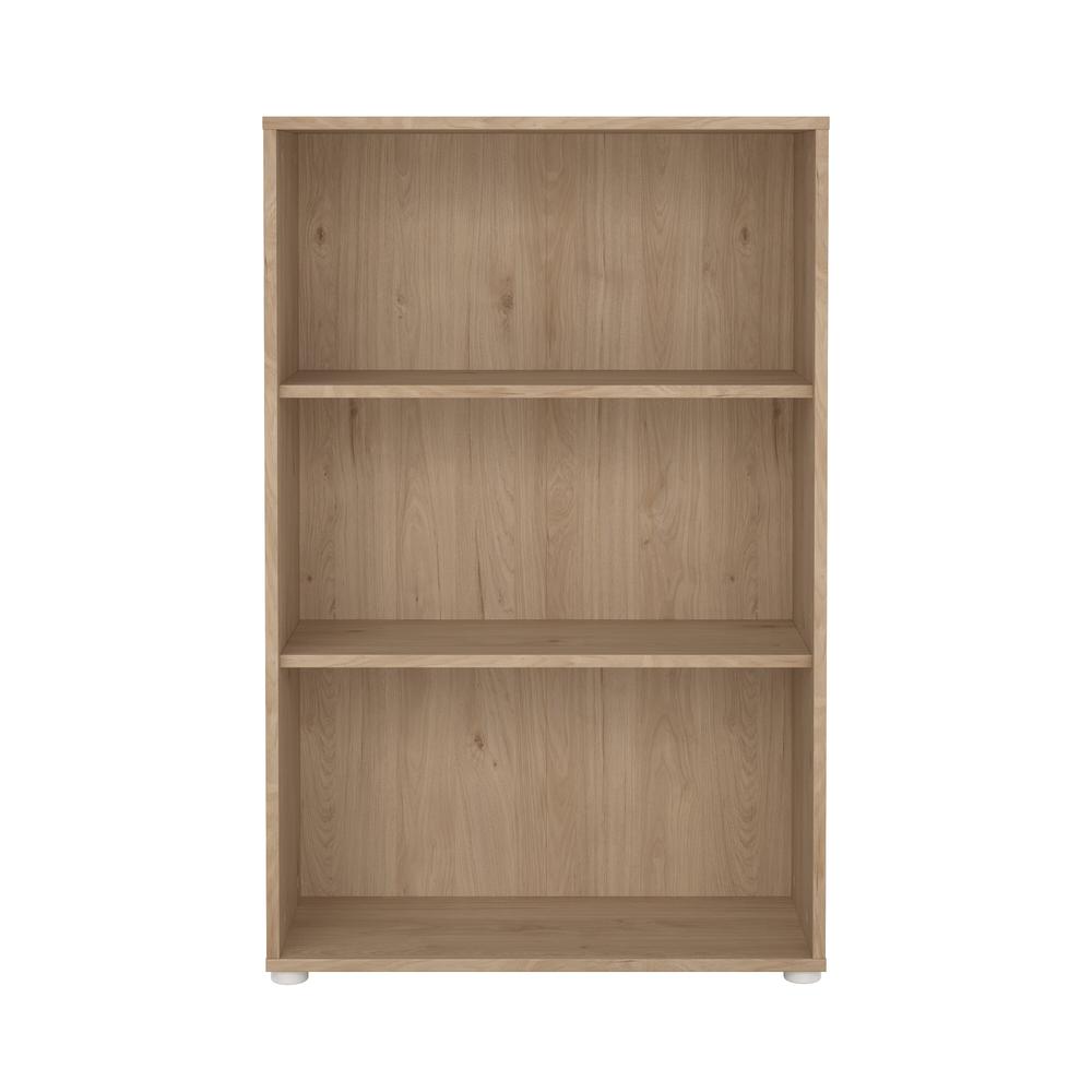 Adjustable 3 Shelf Bookcase, Open Storage Home Office Bookshelf, Jackson Hickory. Picture 1