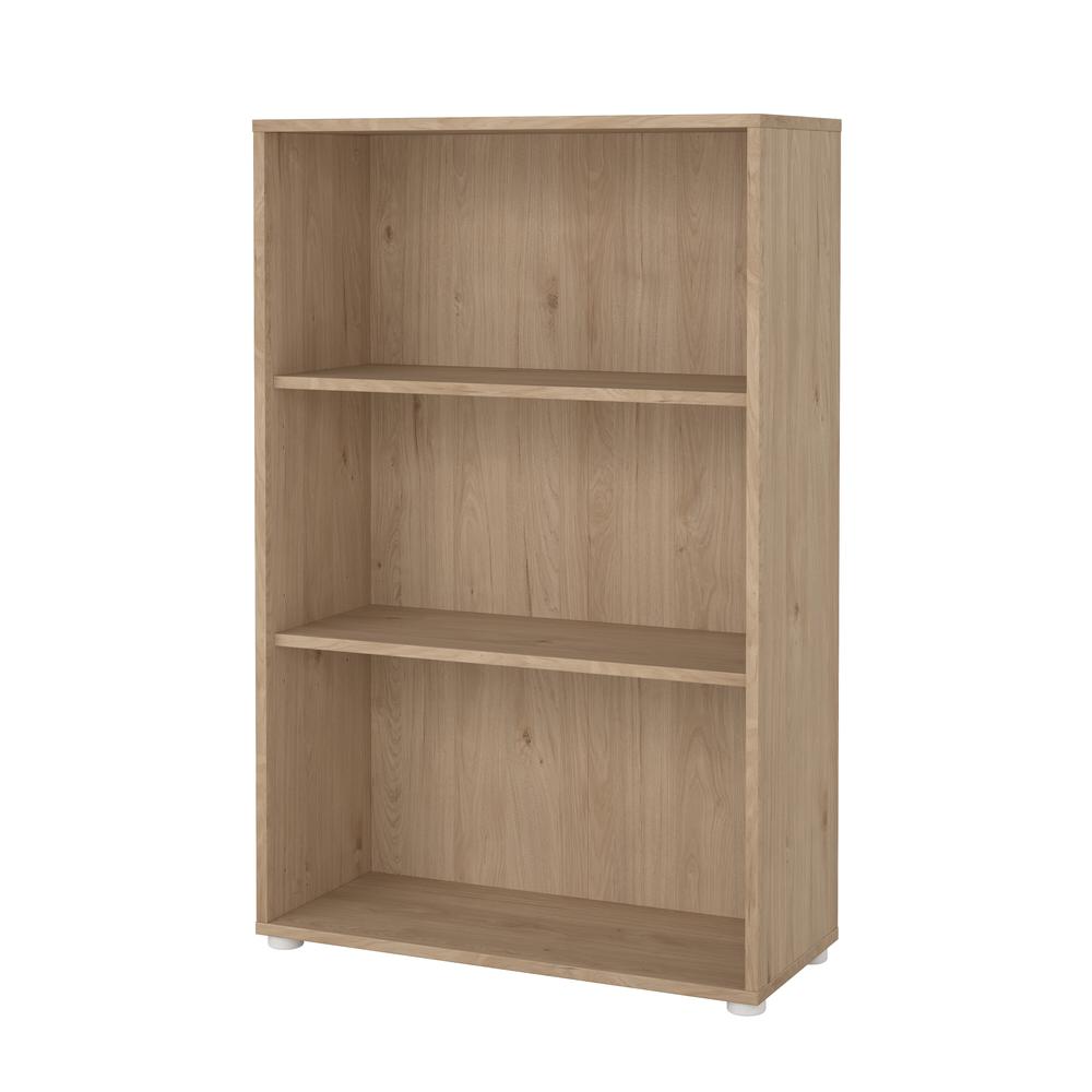 Adjustable 3 Shelf Bookcase, Open Storage Home Office Bookshelf, Jackson Hickory. Picture 2