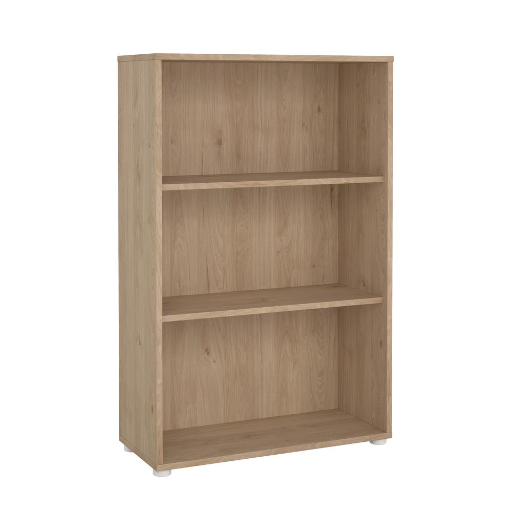 Adjustable 3 Shelf Bookcase, Open Storage Home Office Bookshelf, Jackson Hickory. Picture 3