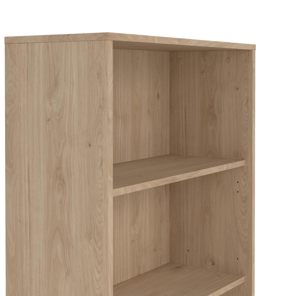 Adjustable 3 Shelf Bookcase, Open Storage Home Office Bookshelf, Jackson Hickory. Picture 7