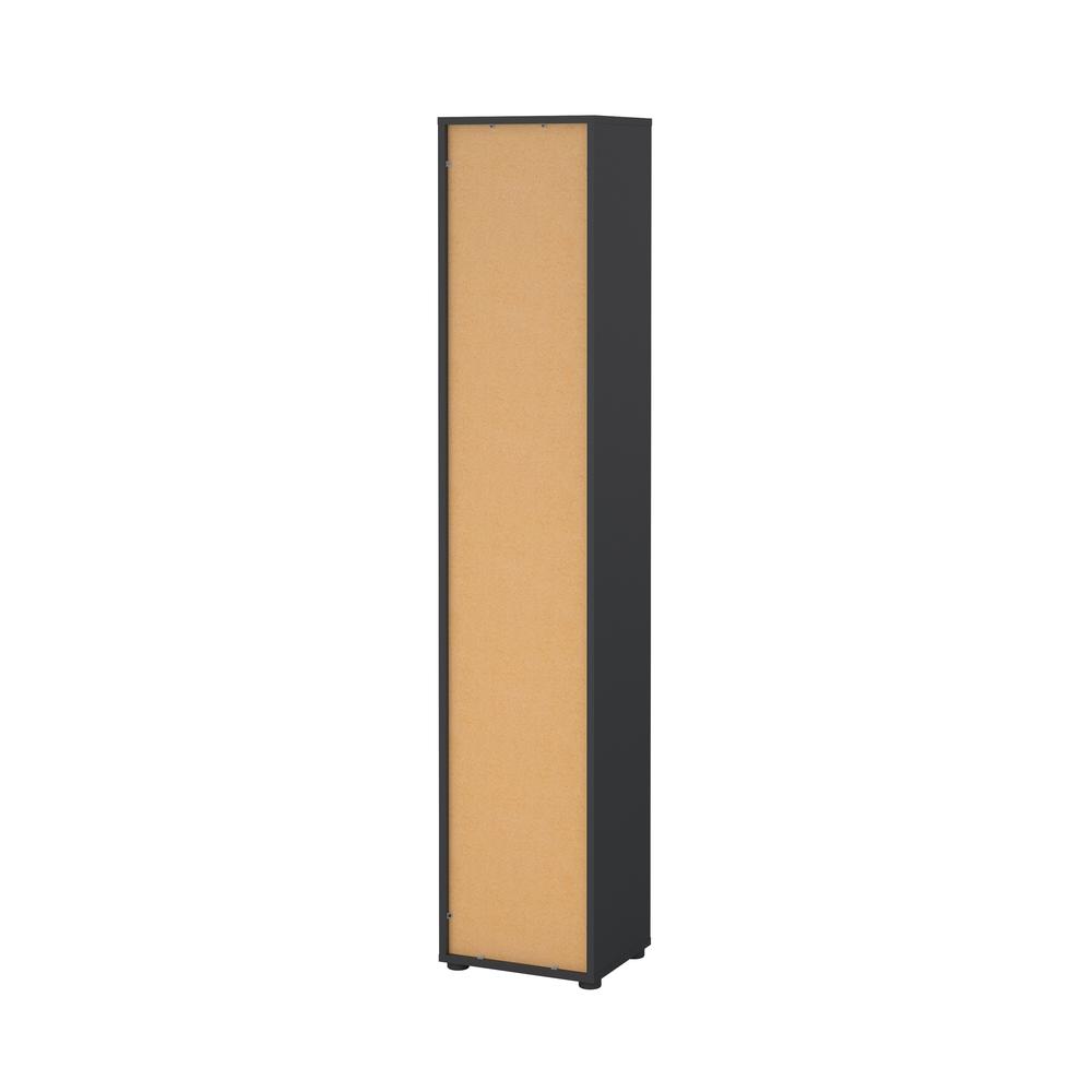 Sign Narrow 10 Shelf Bookcase/ bookcase with divider, Matte Grey/Jackson Hickory. Picture 8