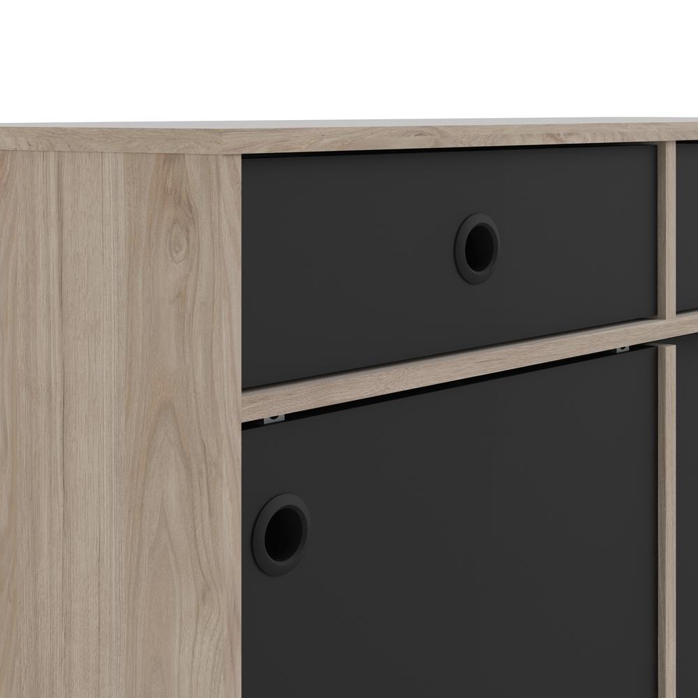 Rome 2 Drawer Sideboard with 2 Sliding Doors , Jackson Hickory/Black Matte. Picture 8