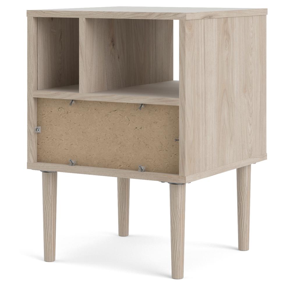Rome 1 Drawer Nightstand with 2 Shelves, Jackson Hickory/White Matte. Picture 13