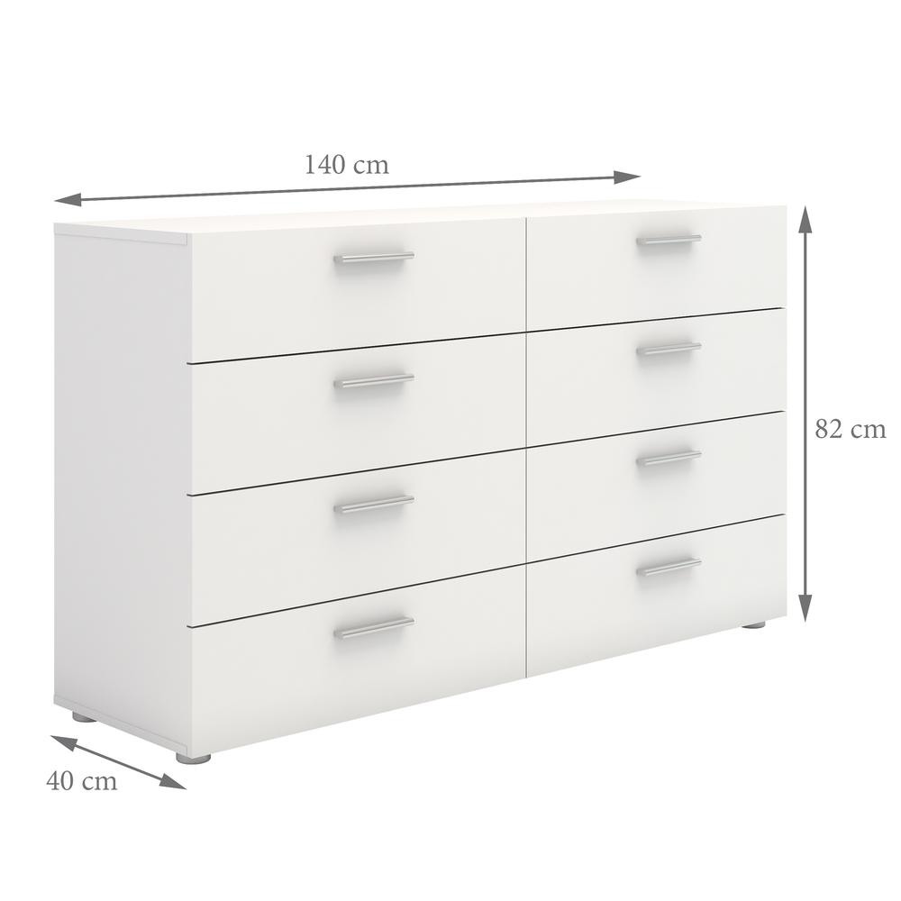 Austin 8 Drawer Double Dresser, White. Picture 3