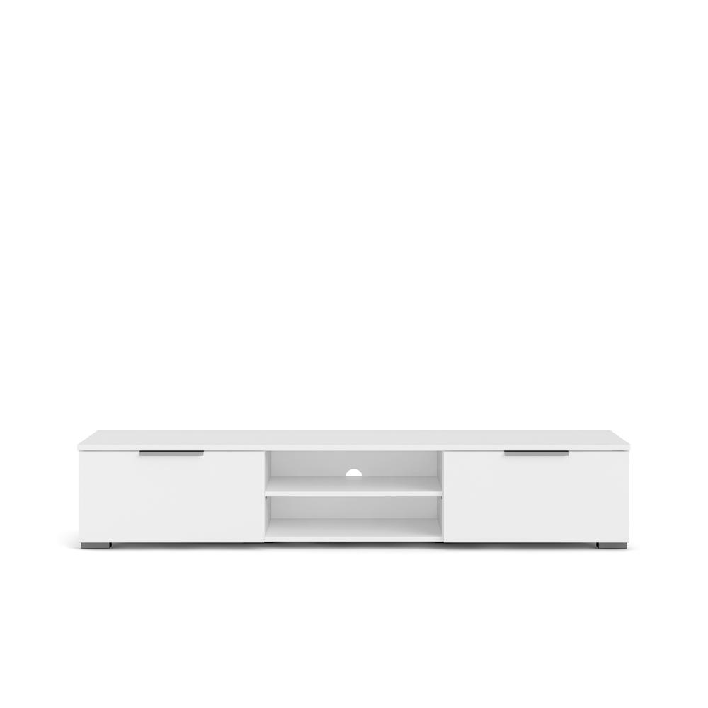 Match 2 Drawer 2 Shelf TV Stand, White. Picture 1