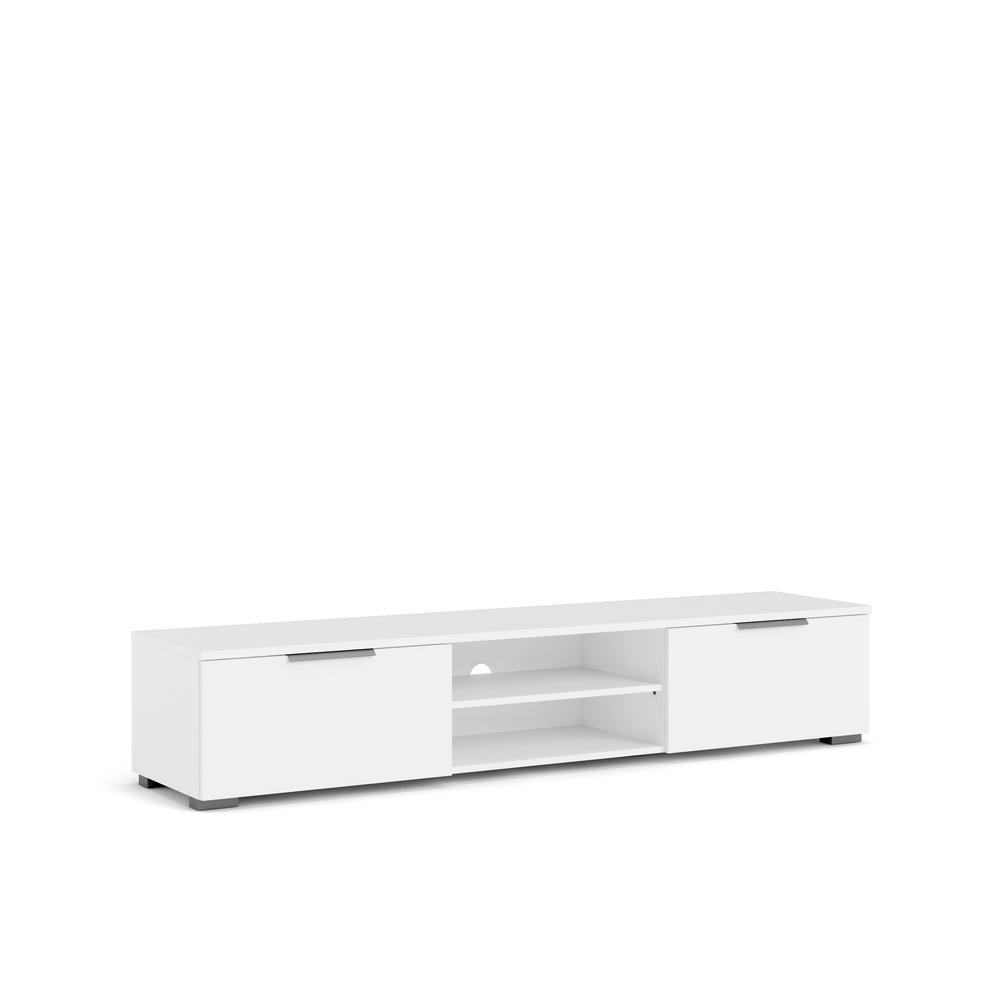 Match 2 Drawer 2 Shelf TV Stand, White. Picture 2