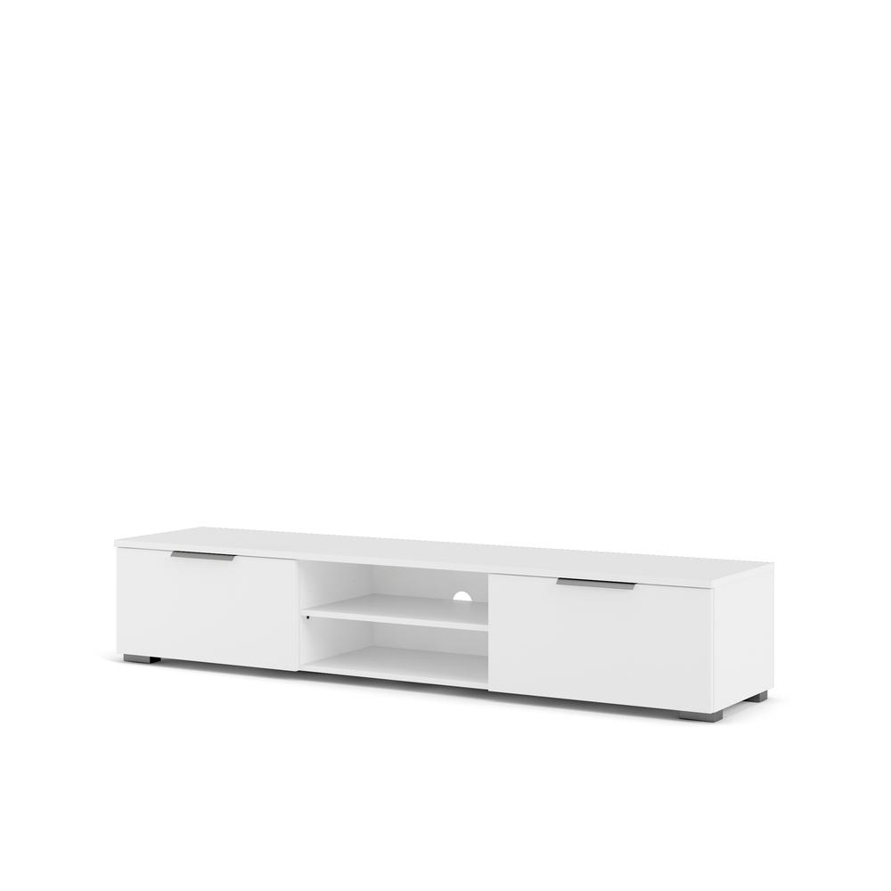 Match 2 Drawer 2 Shelf TV Stand, White. Picture 3