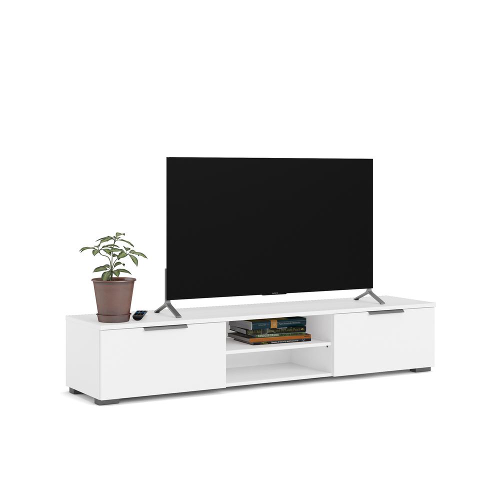 Match 2 Drawer 2 Shelf TV Stand, White. Picture 13