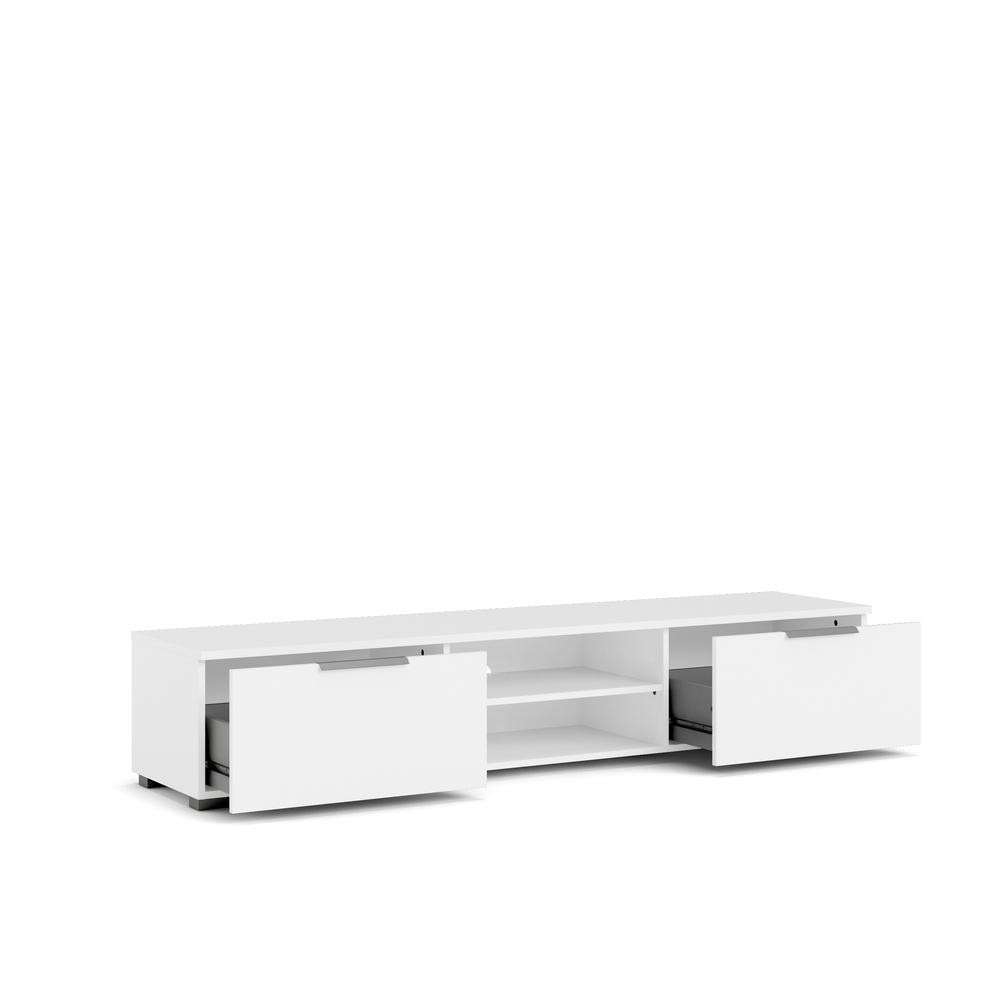 Match 2 Drawer 2 Shelf TV Stand, White. Picture 7