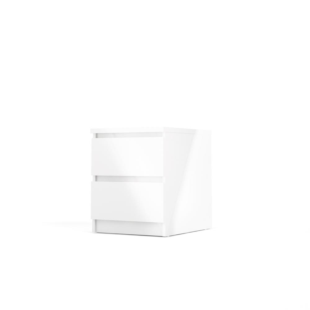 Scottsdale 2 Drawer Nightstand, White High Gloss. Picture 3