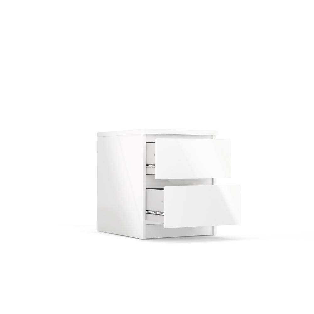 Scottsdale 2 Drawer Nightstand, White High Gloss. Picture 5