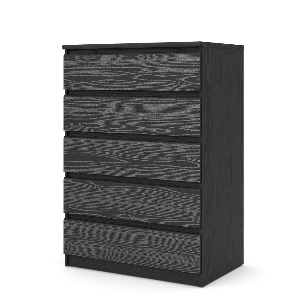 Scottsdale 5 Drawer Chest, Black Wood Grain. Picture 1