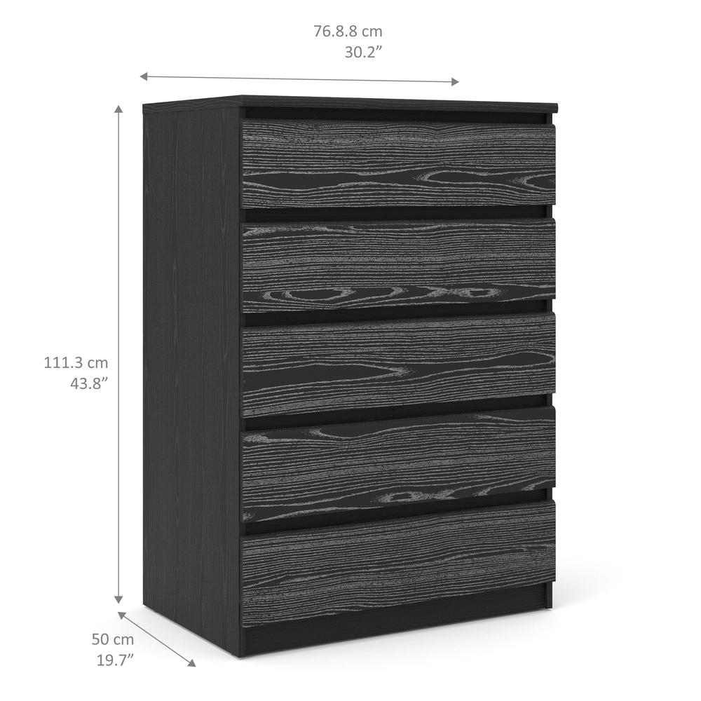 Scottsdale 5 Drawer Chest, Black Wood Grain. Picture 3