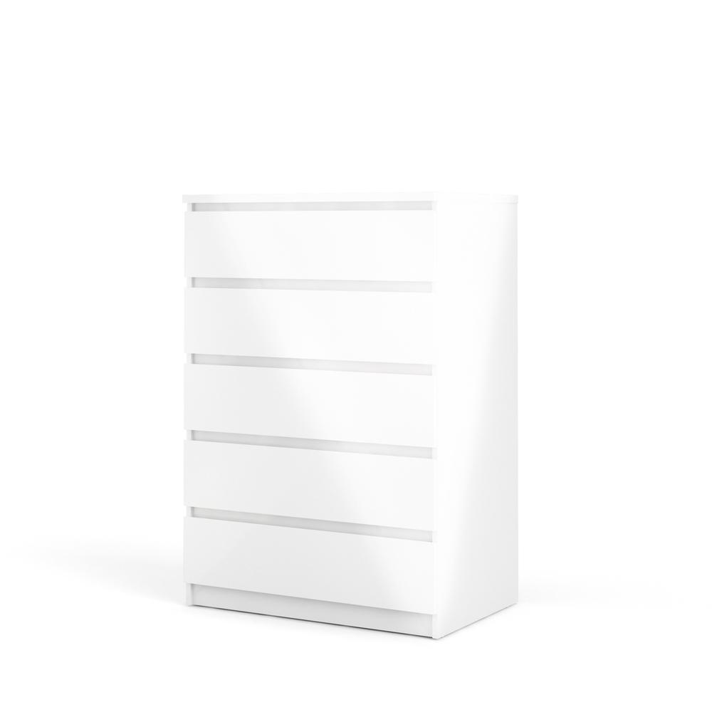 5 Drawer Chest White High Gloss. Picture 3