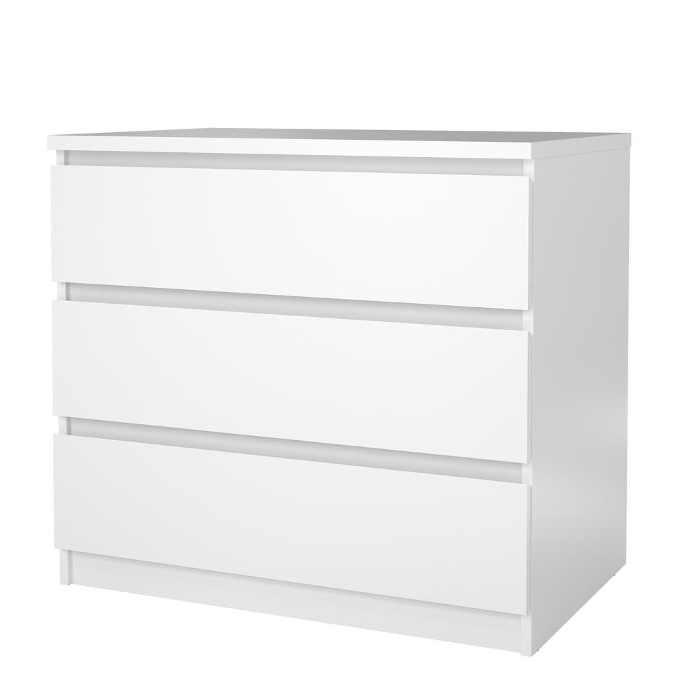 Scottsdale 3 Drawer Chest, White High Gloss. Picture 1