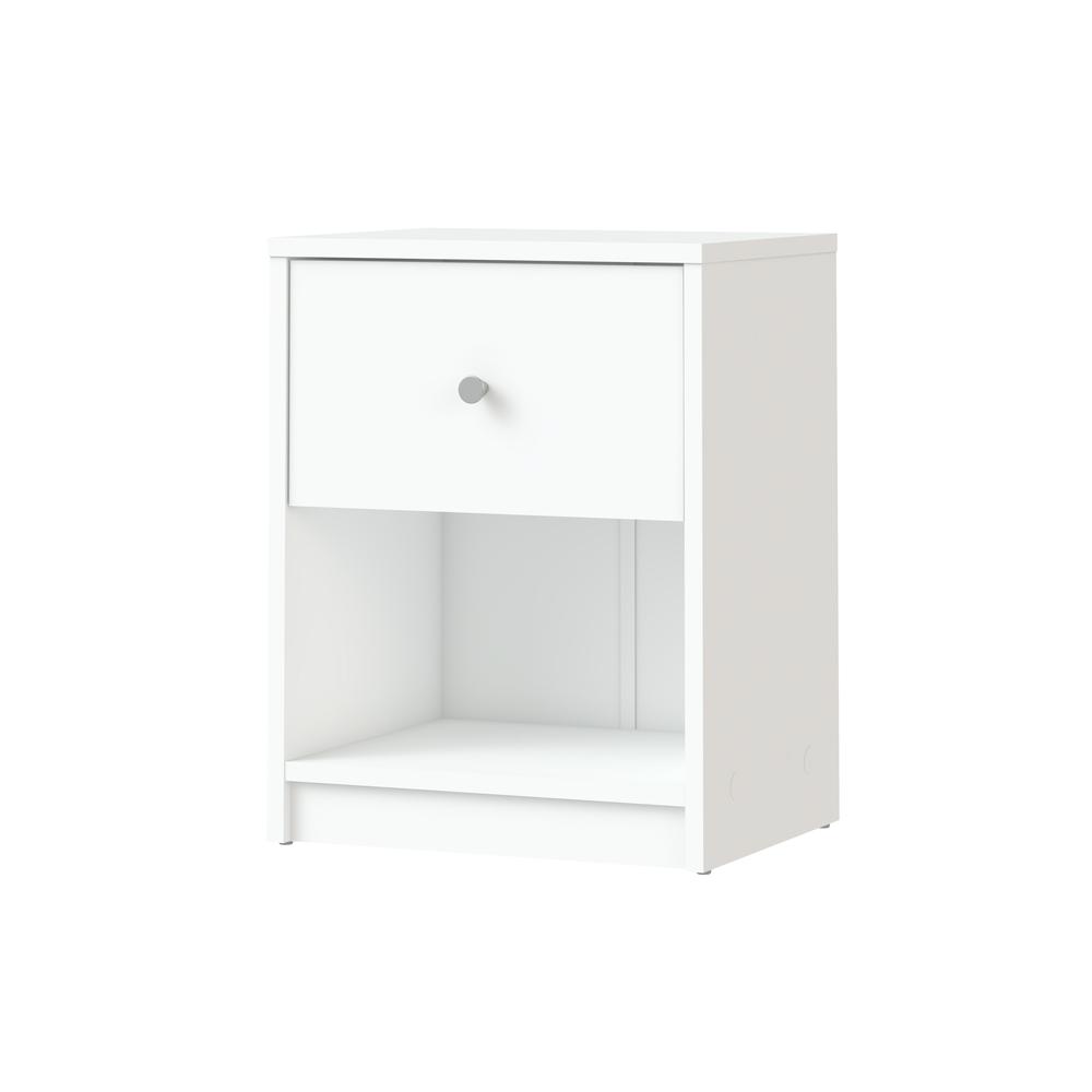 Portland 1 Drawer Nightstand, White. Picture 5