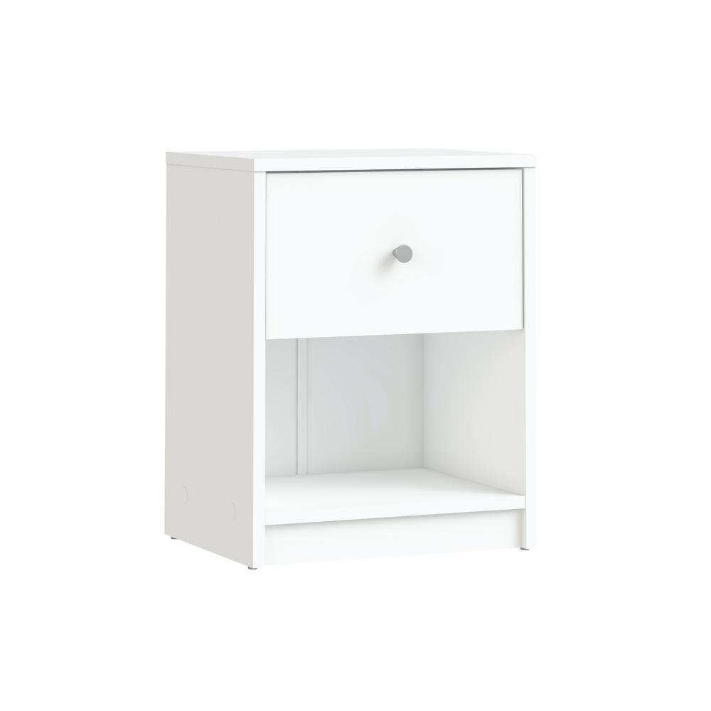 Portland 1 Drawer Nightstand, White. Picture 1