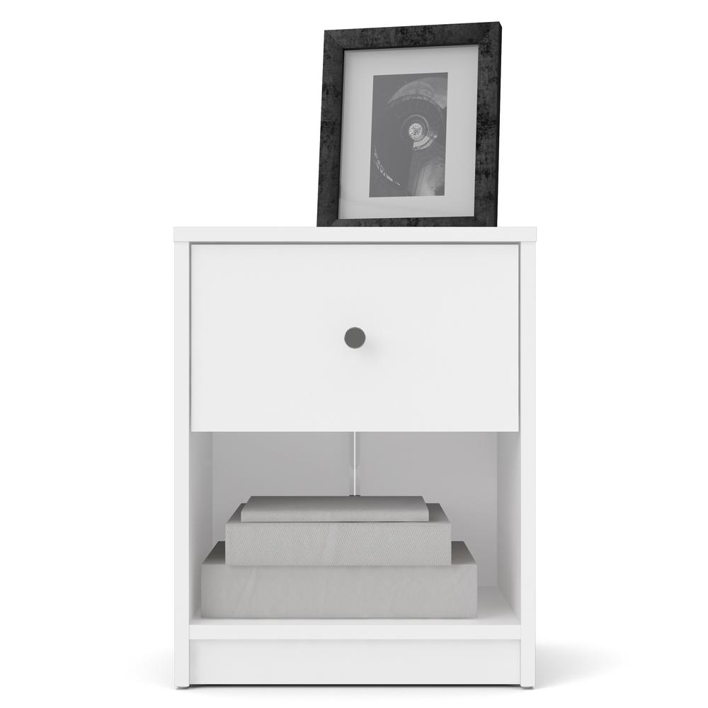 Portland 1 Drawer Nightstand, White. Picture 14