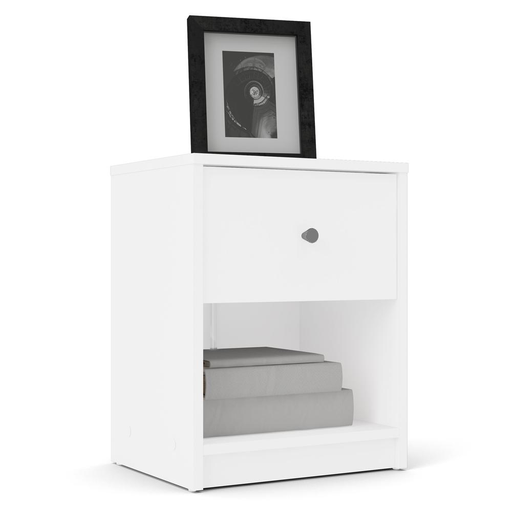 Portland 1 Drawer Nightstand, White. Picture 15
