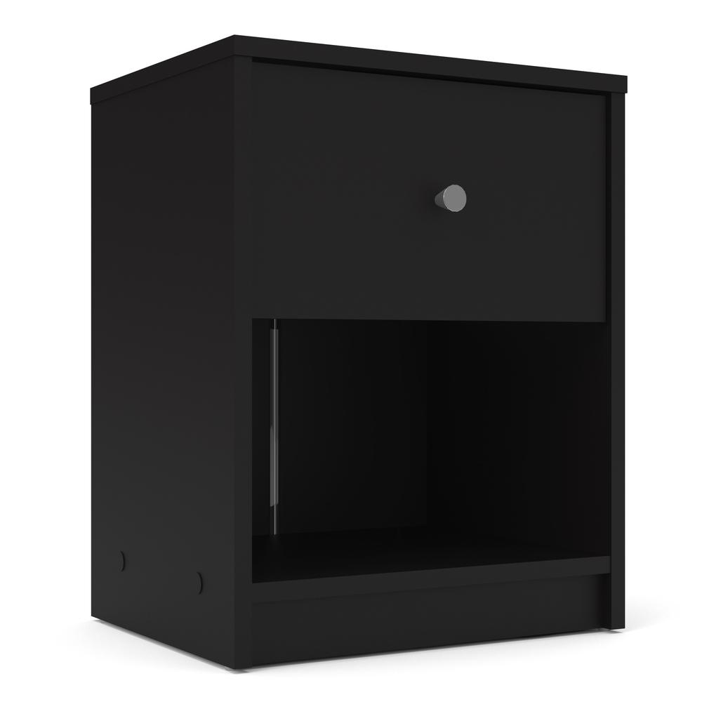 Portland 1 Drawer Nightstand, Black. Picture 2