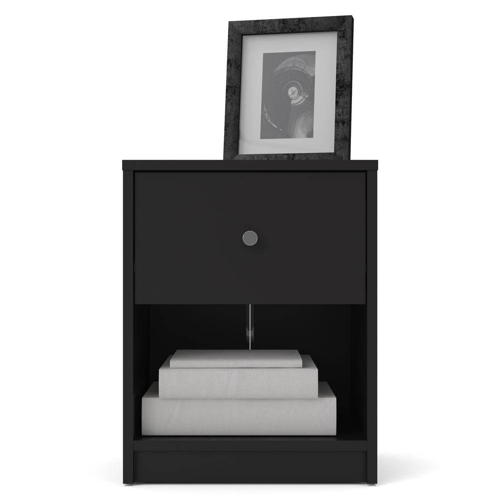 Portland 1 Drawer Nightstand, Black. Picture 14