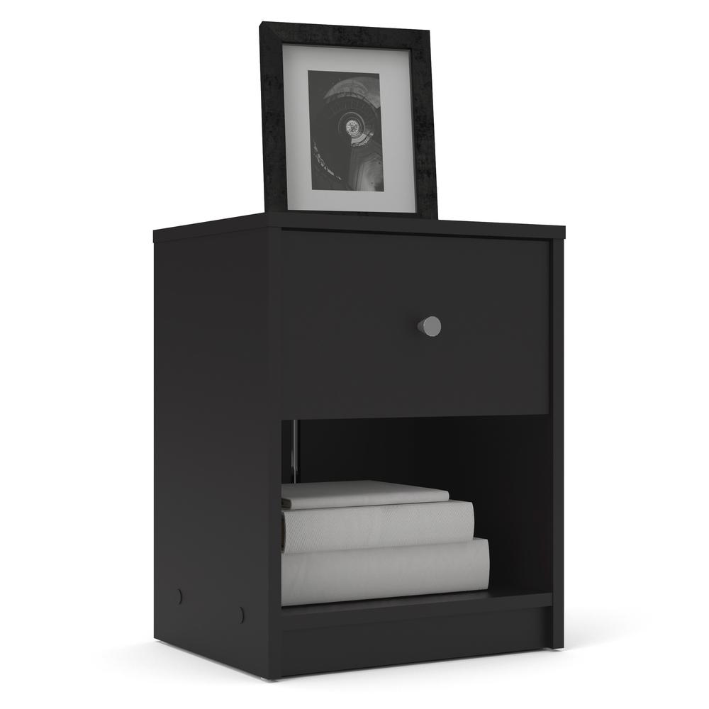 Portland 1 Drawer Nightstand, Black. Picture 15