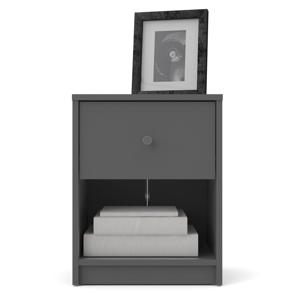 Portland 1 Drawer Nightstand, Grey. Picture 14