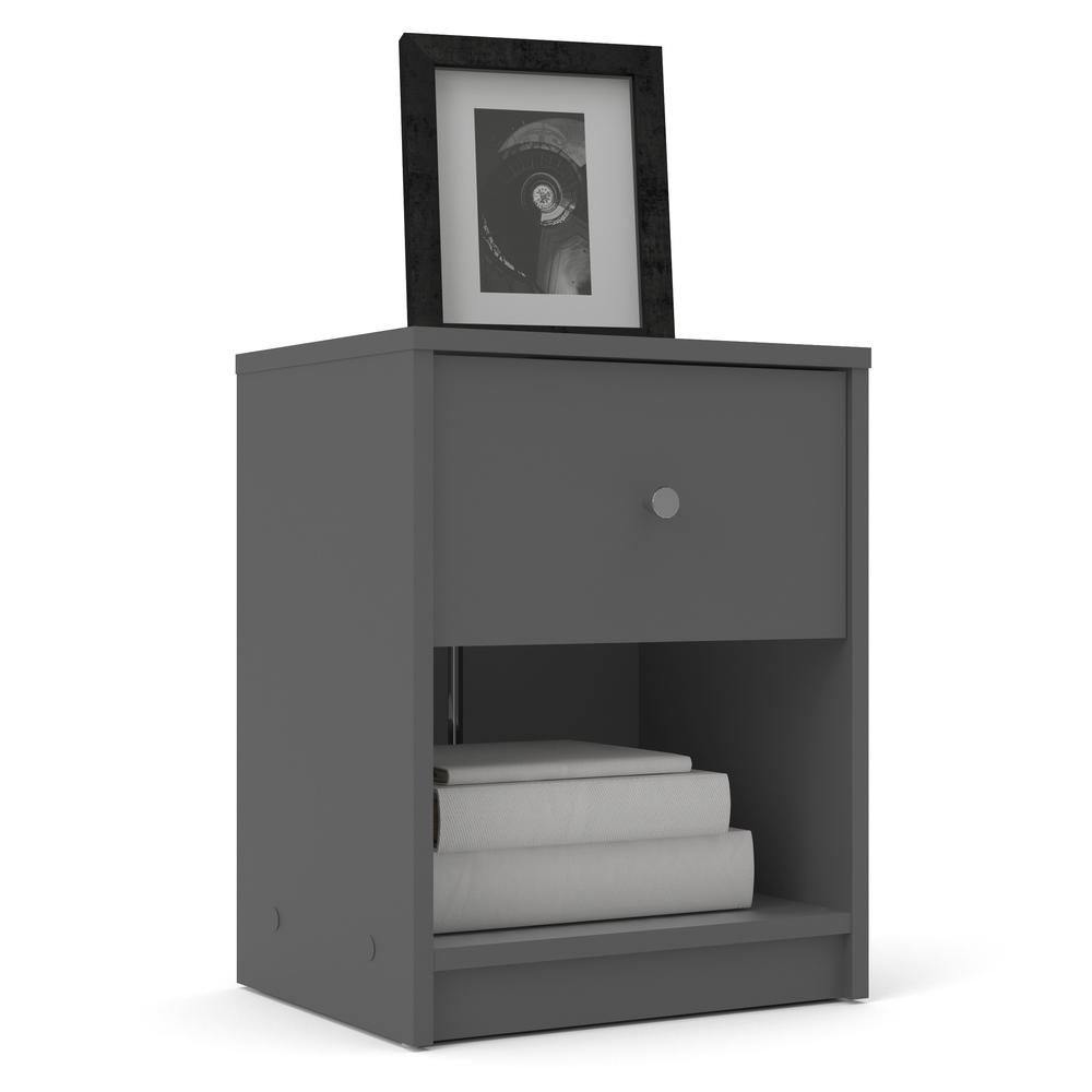 Portland 1 Drawer Nightstand, Grey. Picture 16