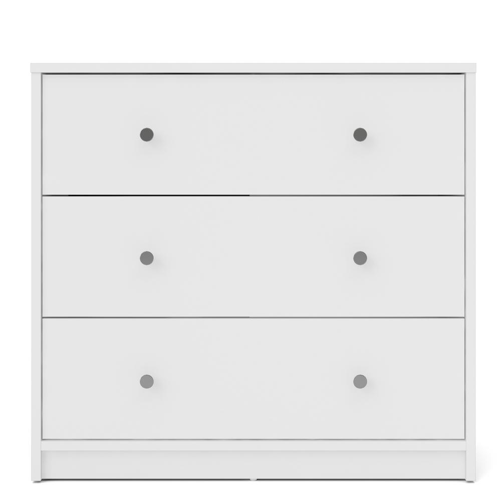 Portland 3 Drawer Chest - White. Picture 18