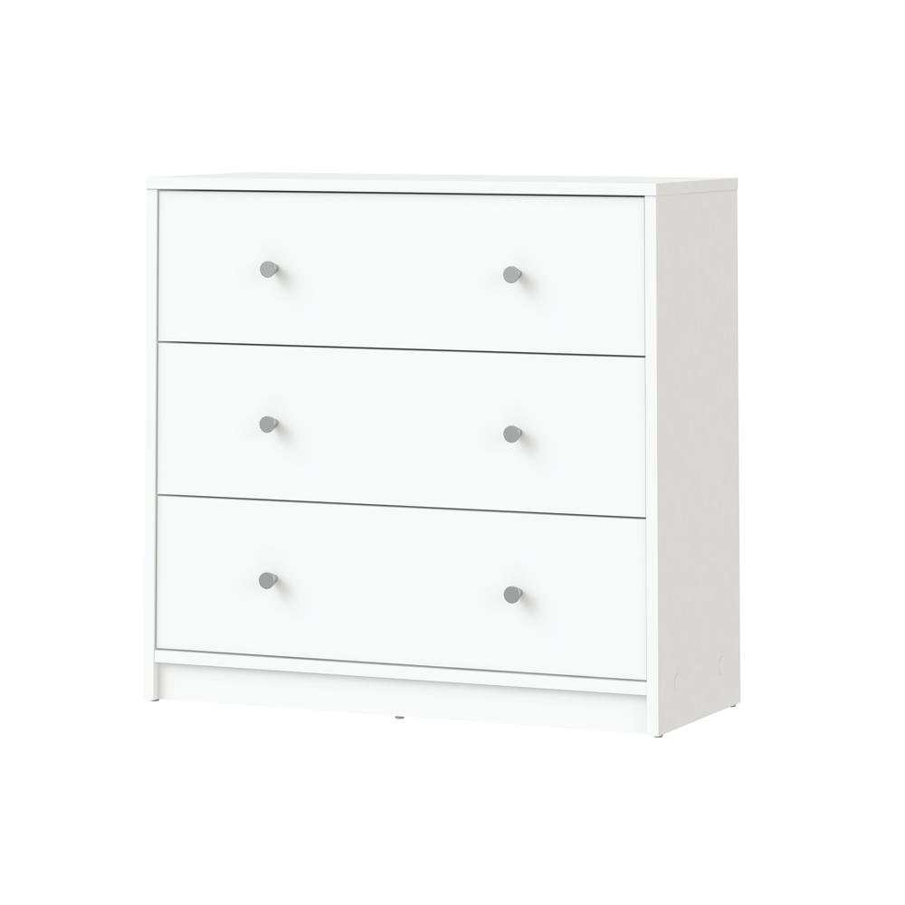 Portland 3 Drawer Chest, White. Picture 4