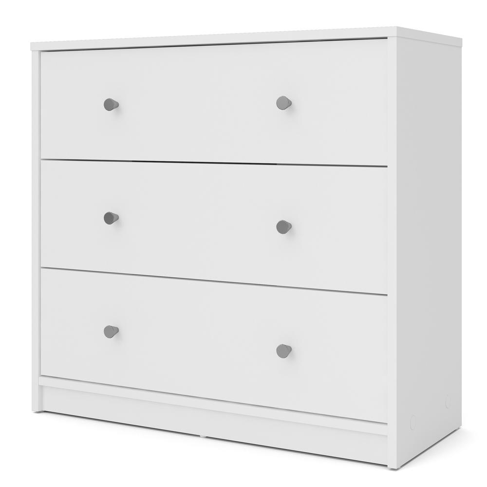 Portland 3 Drawer Chest - White. The main picture.