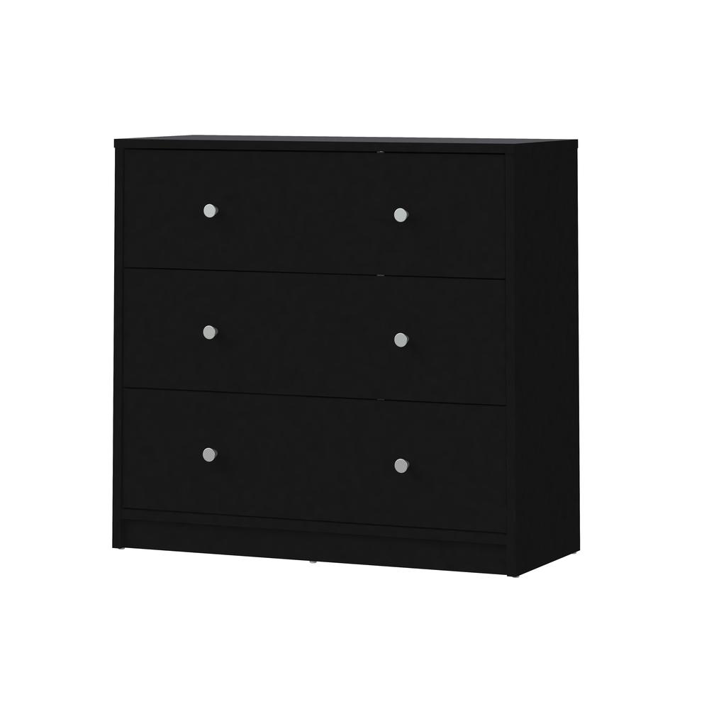 Portland 3 Drawer Chest, Black. Picture 6