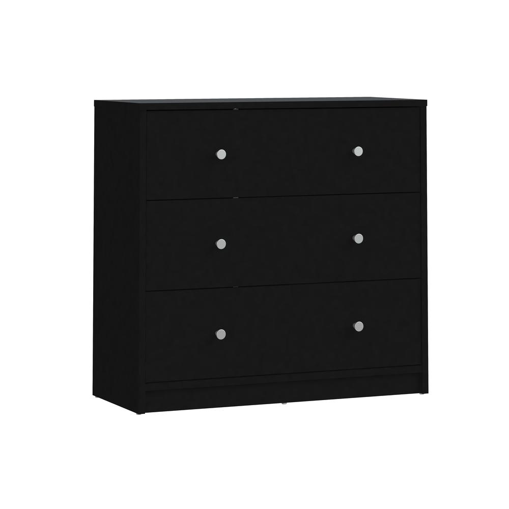 Portland 3 Drawer Chest, Black. Picture 2