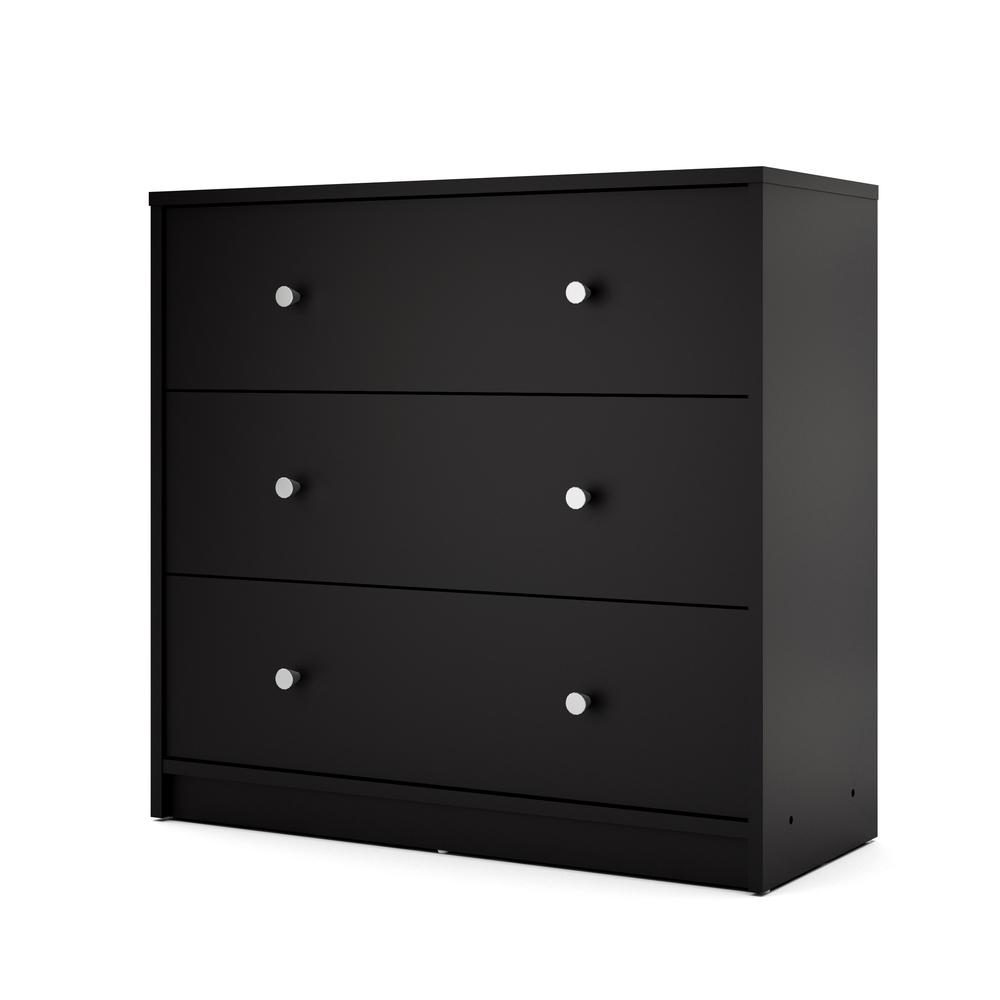 Portland 3 Drawer Chest, Black. Picture 1