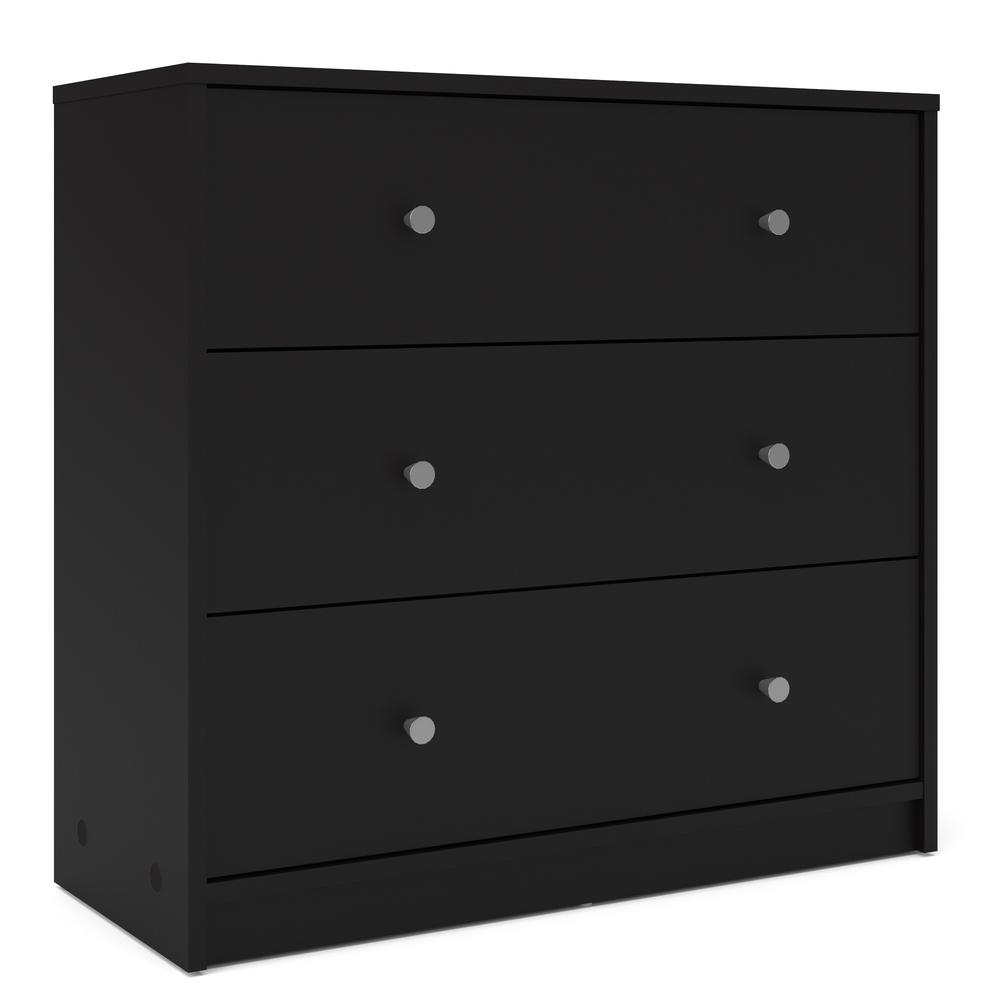 Portland 3 Drawer Chest - Black. Picture 2