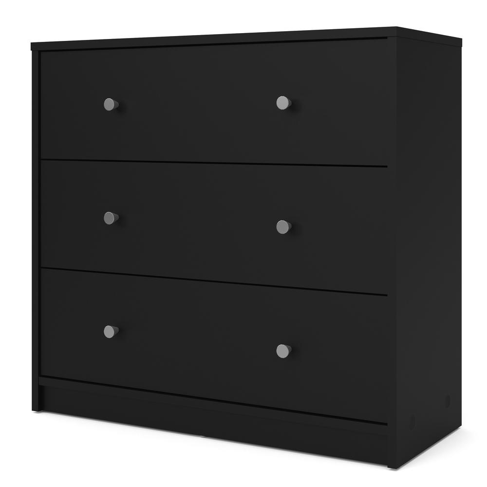 Portland 3 Drawer Chest - Black. Picture 1