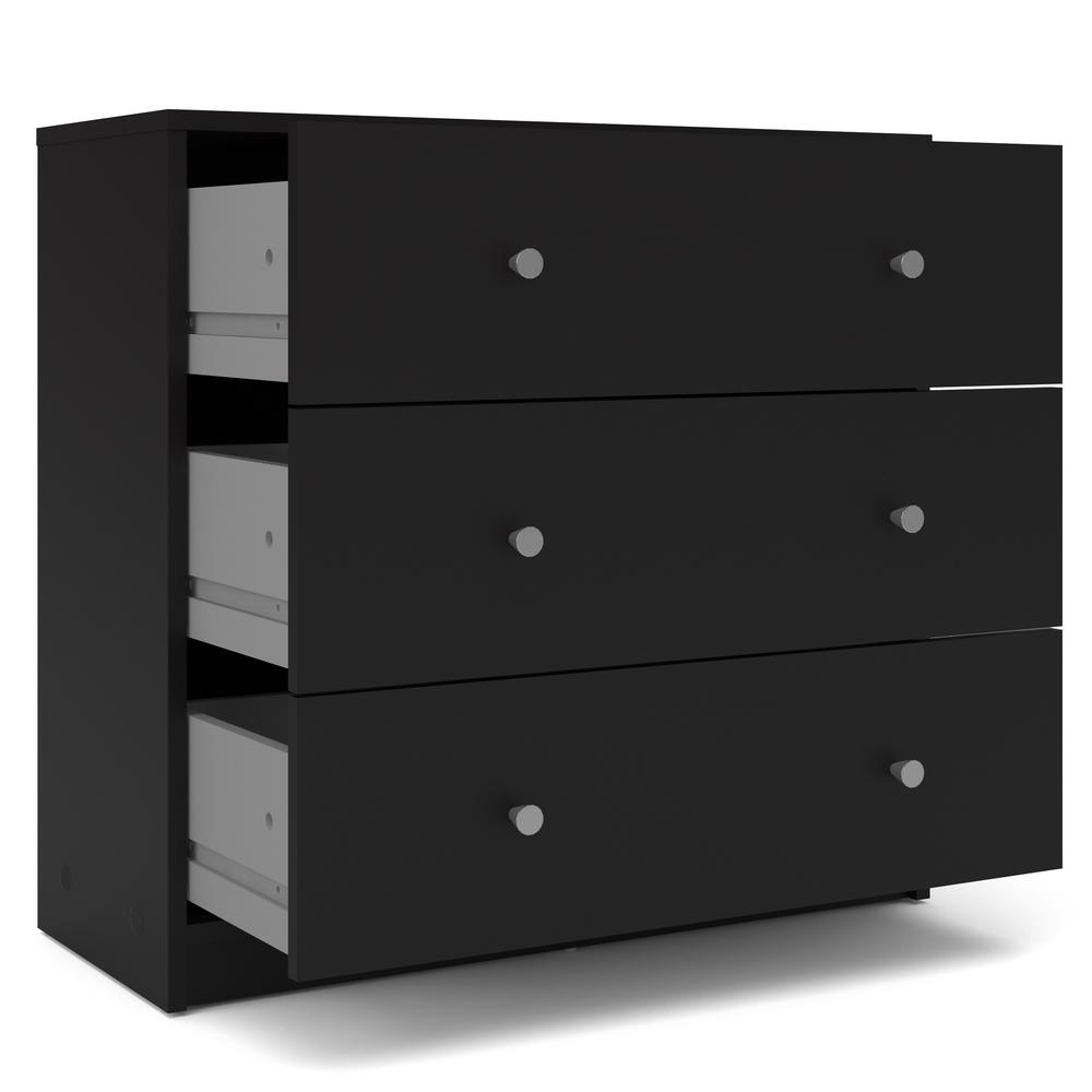 Portland 3 Drawer Chest - Black. Picture 4
