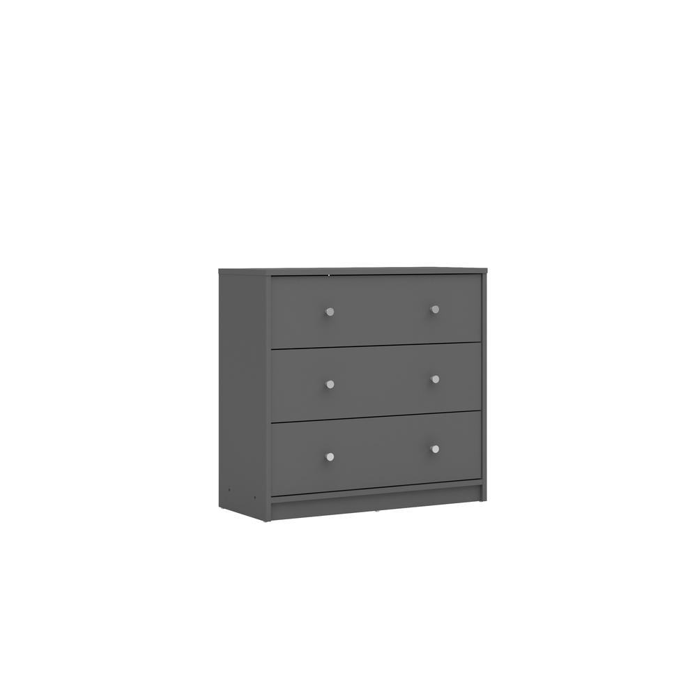 Portland 3 Drawer Chest, Grey. Picture 4