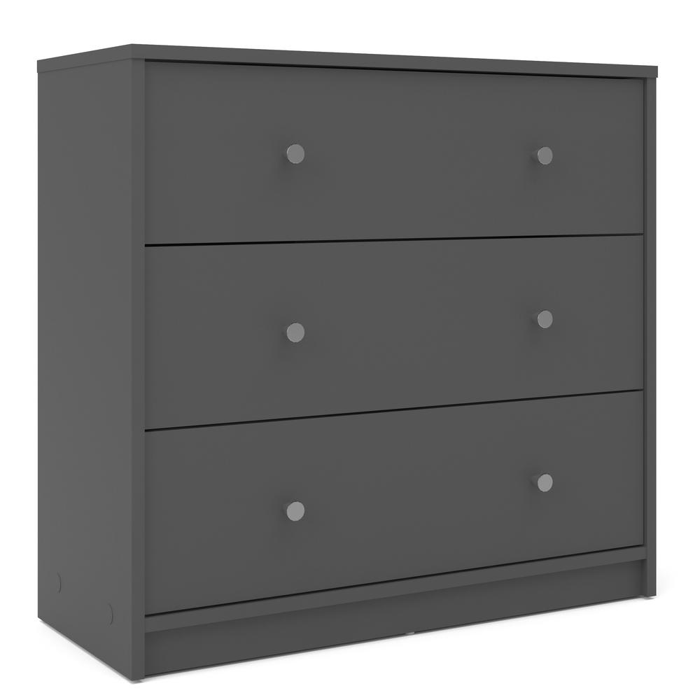 Portland 3 Drawer Chest, Grey. Picture 2