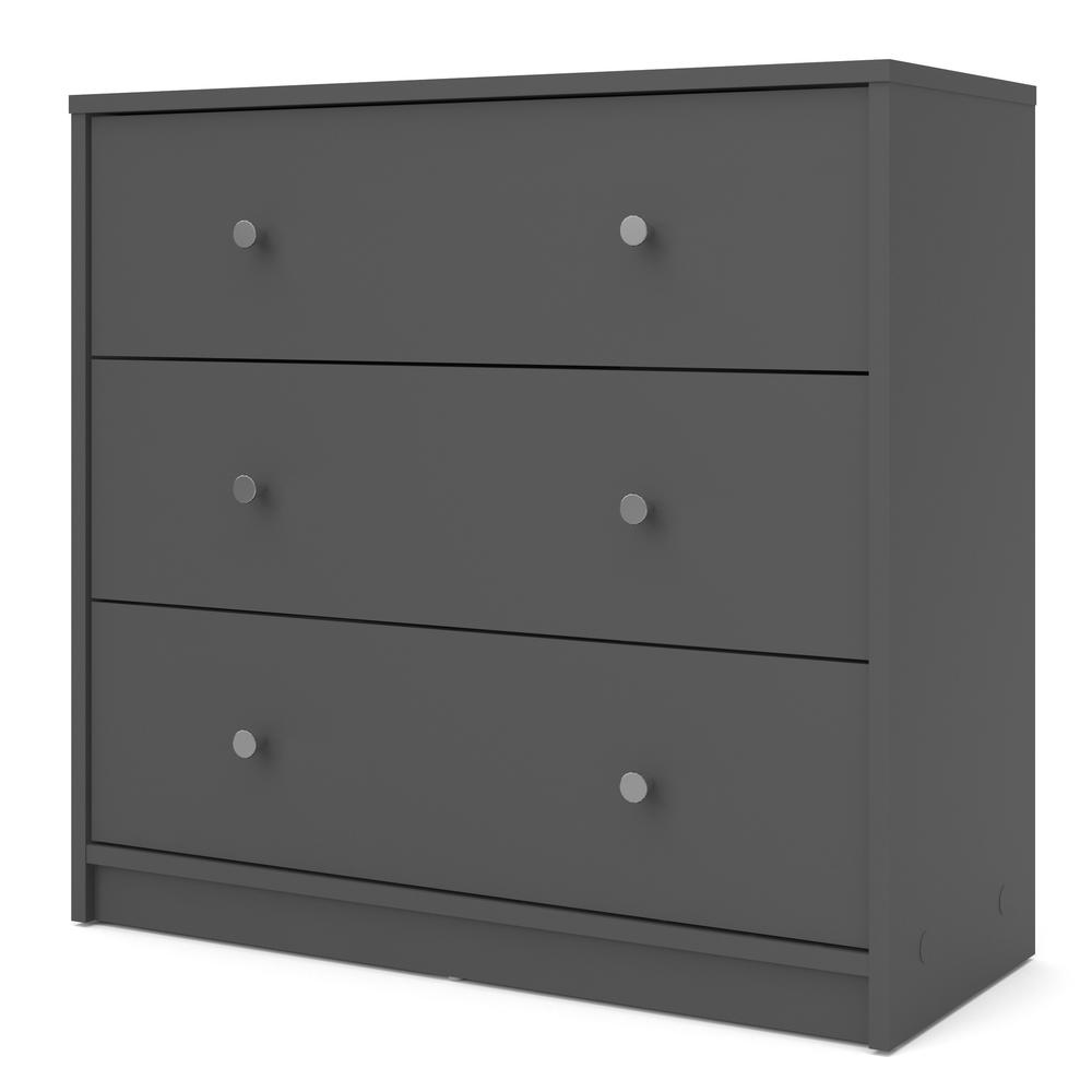 Portland 3 Drawer Chest, Grey. Picture 1