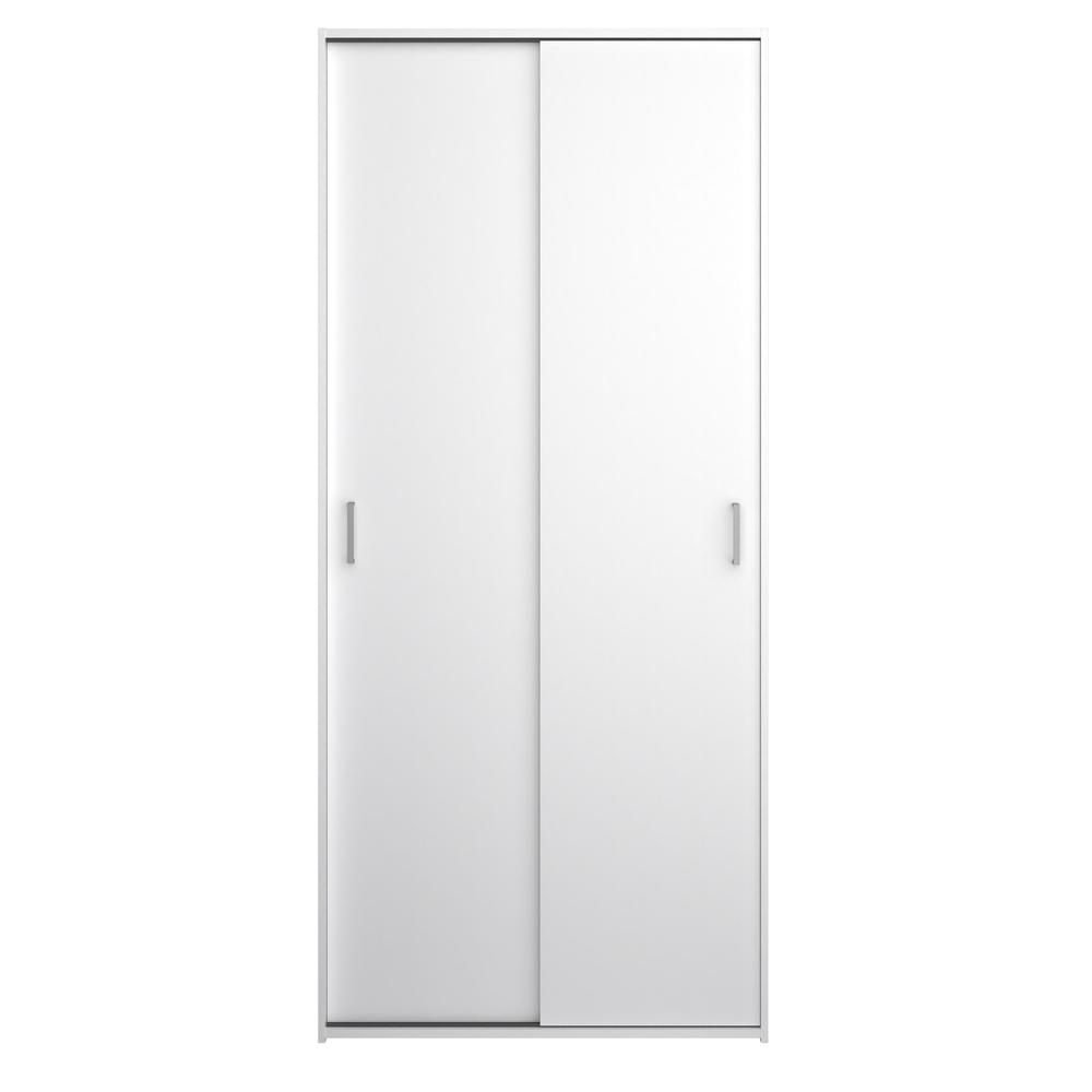 Space Wardrobe with 2 Sliding Doors, White. Picture 9