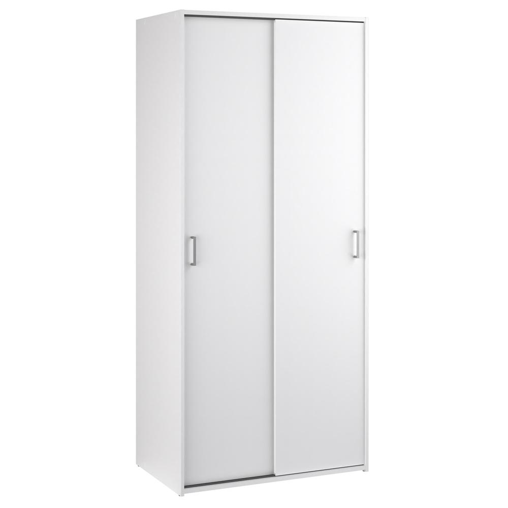 Space Wardrobe with 2 Sliding Doors, White. Picture 10
