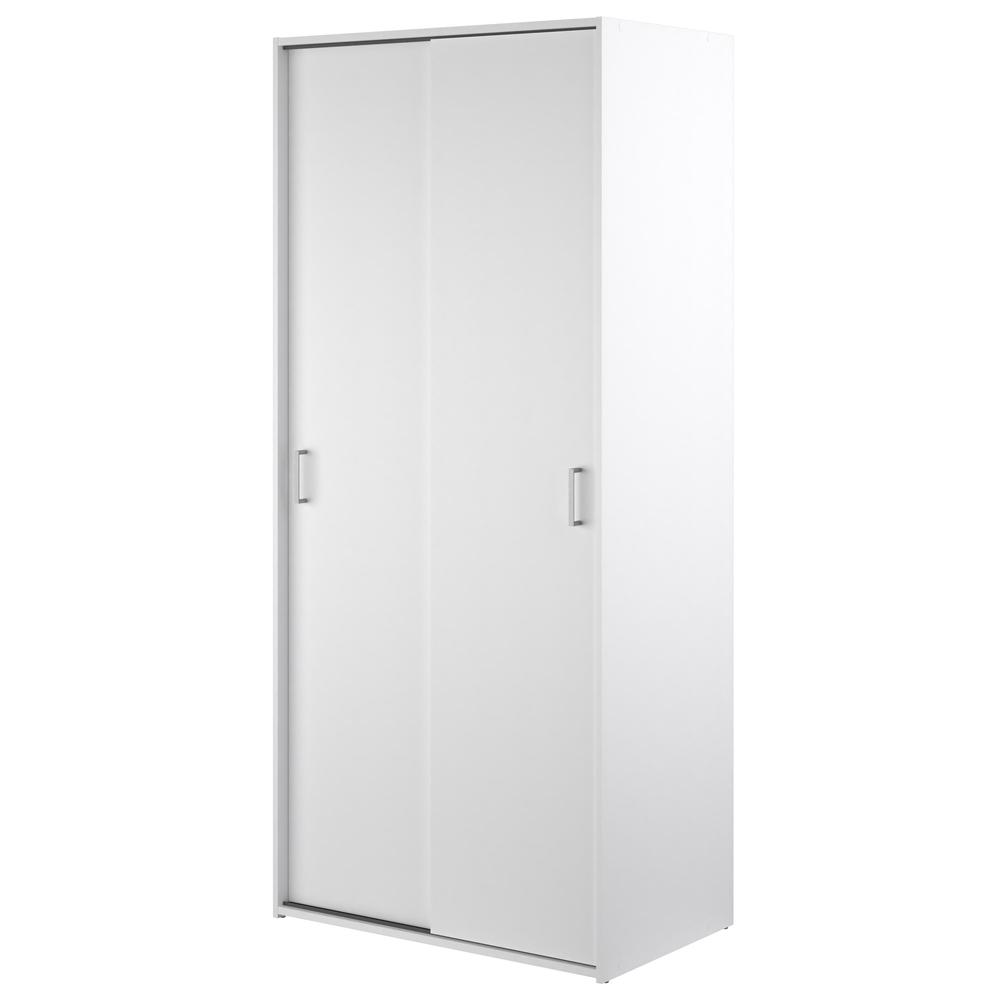Space Wardrobe with 2 Sliding Doors, White. Picture 1