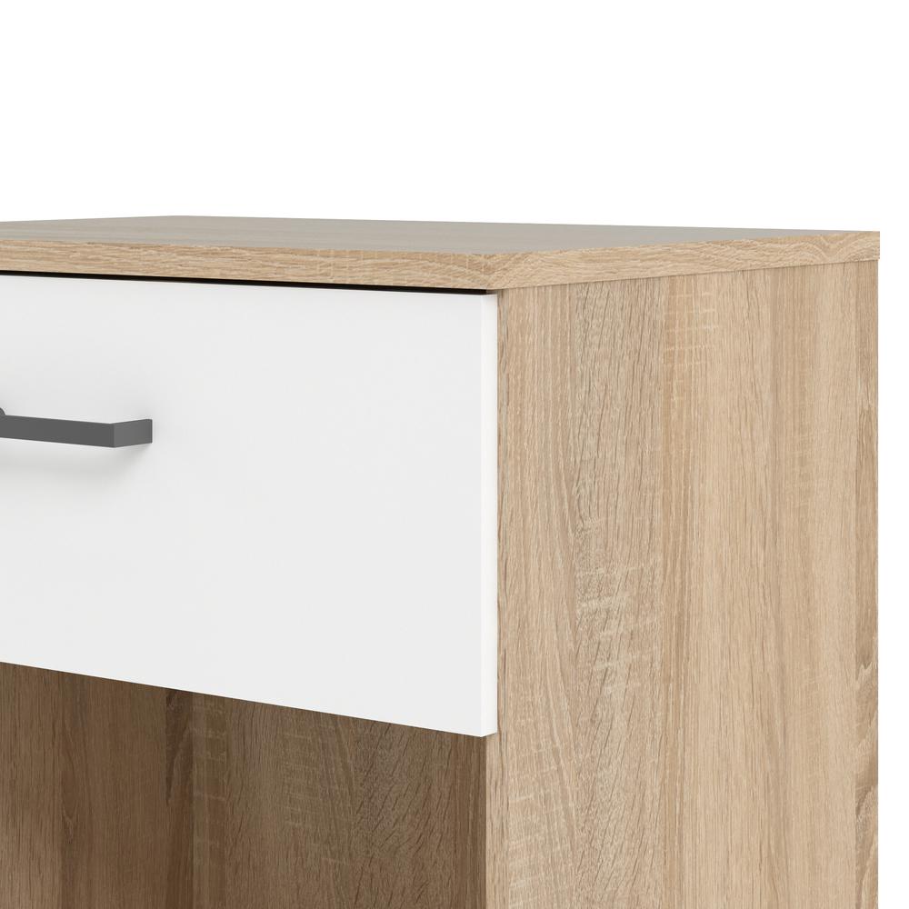 1 Drawer Nightstand Oak Structure/White. Picture 9