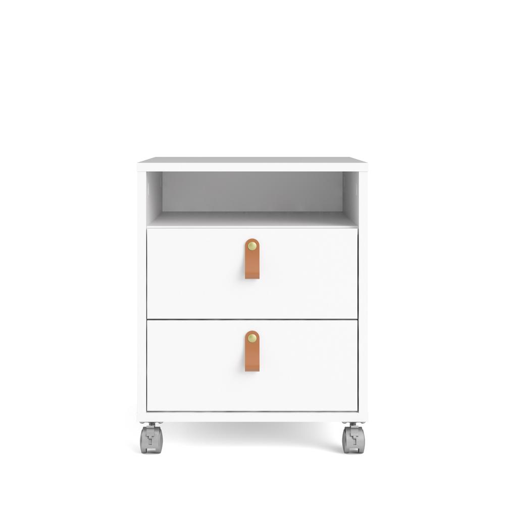 Winston 2 Drawer, 1 Shelf Mobile Cabinet, White. Picture 1
