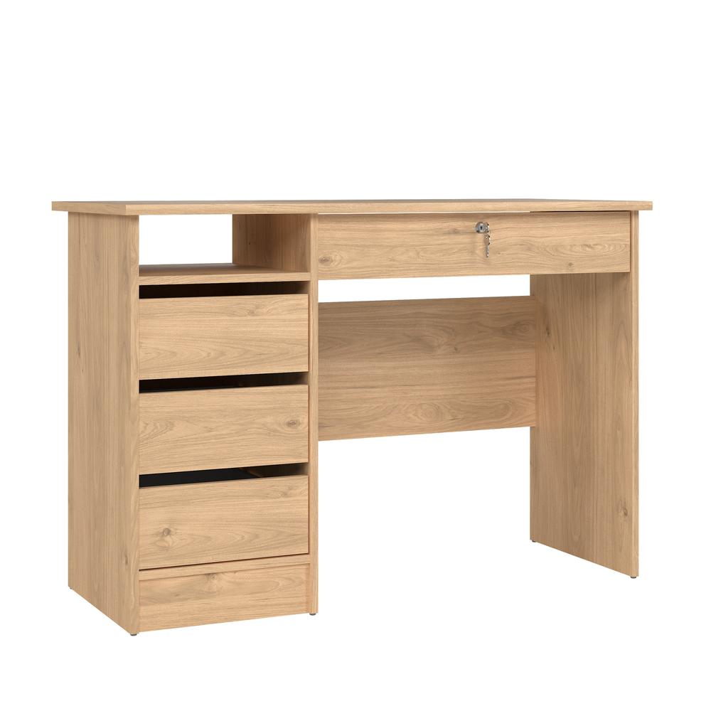Wescot Home Office Writing Desk with 4 Drawers and Open Shelf, Jackson Hickory. Picture 2