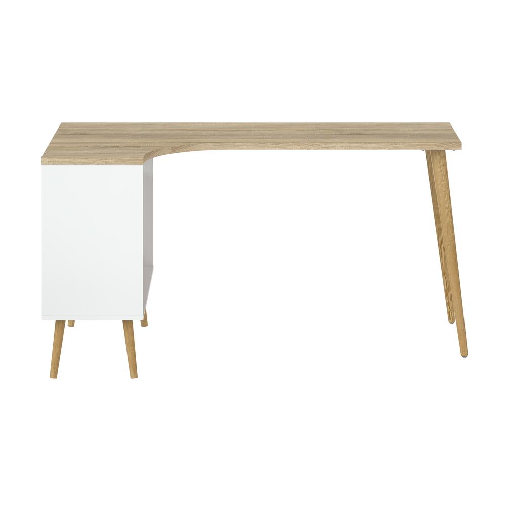Diana 2 Drawer, 3 Shelf Desk, White/Oak Structure. Picture 8