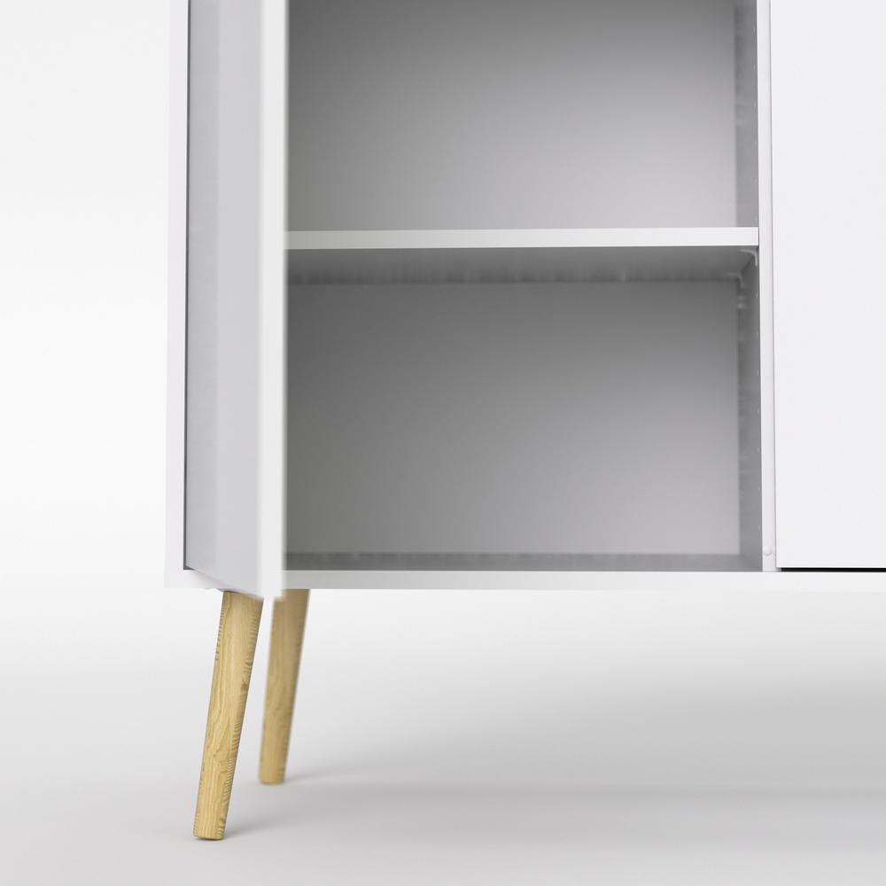 Diana Sideboard with 3 Doors and 3 Drawers, White/Oak Structure. Picture 6